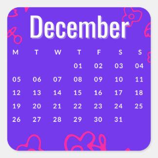 Adesivo Quadrado Pegatinas mes del año - December (S'C)