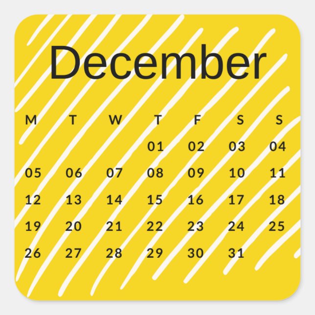 Adesivo Quadrado Pegatinas mes del año - December (S'J) *2022 (Frente)