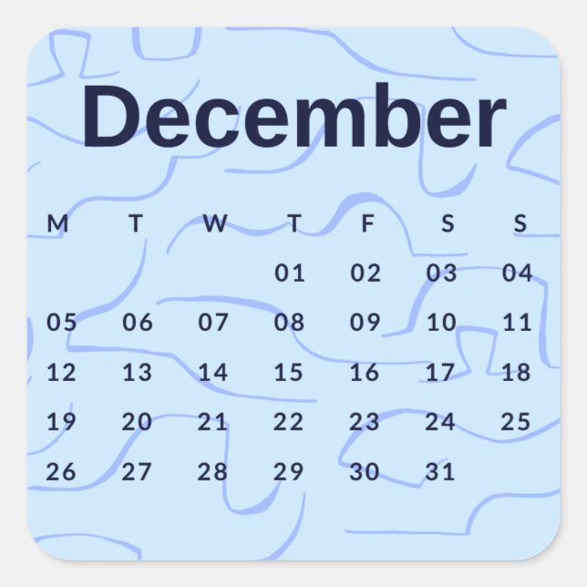 Adesivo Quadrado Pegatinas mes del año - December (S'K) *2022 (Frente)