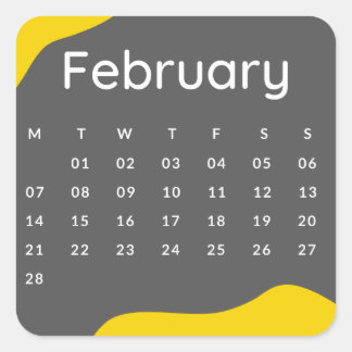 Adesivo Quadrado Pegatinas mes del año - February (S'E)