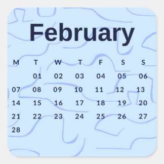Adesivo Quadrado Pegatinas mes del año - February (S'K)*2022