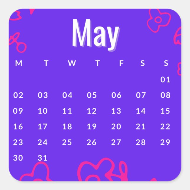 Adesivo Quadrado Pegatinas mes del año - May (S'C) (Frente)