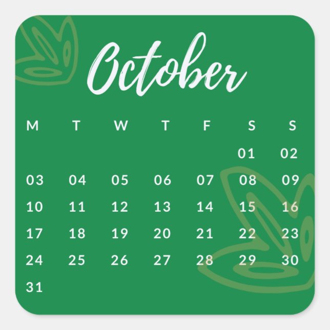Adesivo Quadrado Pegatinas mes del año - October (S'G) *2022 (Frente)