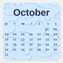 Adesivo Quadrado Pegatinas mes del año - October (S'K) *2022