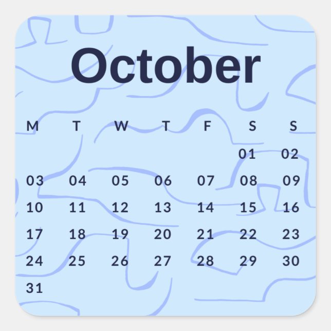 Adesivo Quadrado Pegatinas mes del año - October (S'K) *2022 (Frente)