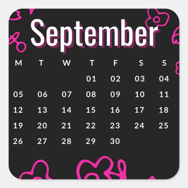 Adesivo Quadrado Pegatinas mes del año - September (S'D) (Frente)
