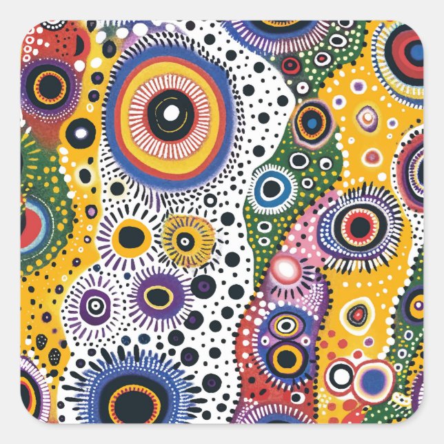 Adesivo Quadrado Pegatinas Psicodélicas Efecto Caleidoscopio (Frente)
