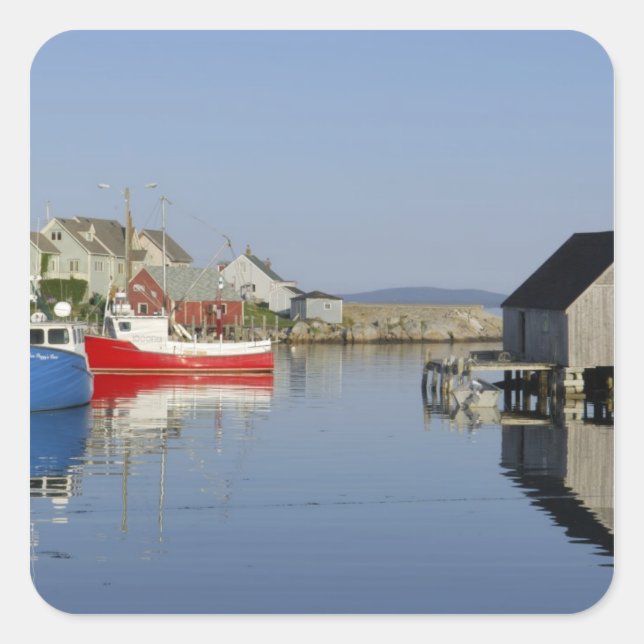 Adesivo Quadrado Peggy's Cove, Nova Escócia, Canadá (Frente)