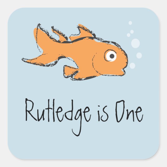 Adesivo Quadrado Peixe Dourado e bonito (Frente)