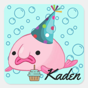 Adesivo Quadrado Peixe-espinho do Partido Personalizado