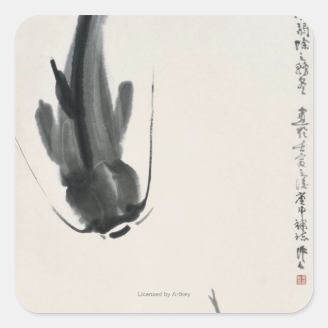 Adesivo Quadrado Peixe-gato chinês (Frente)