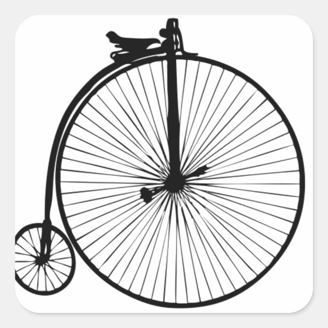 Adesivo Quadrado Peixe preto pedrado bicicleta vintage (Frente)