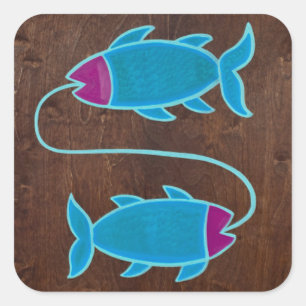 Adesivo Quadrado Peixes 2008