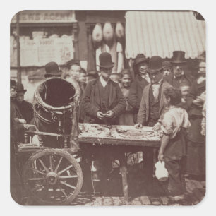 Adesivo Quadrado Peixes baratos de St Giles, 'da vida de rua em