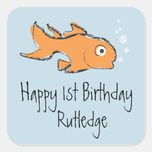 Adesivo Quadrado Peixes Dourados bonitos