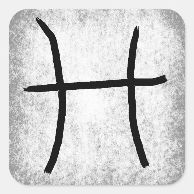 Adesivo Quadrado Peixes Horoscópio Sinal Astrológico Zodiático (Frente)