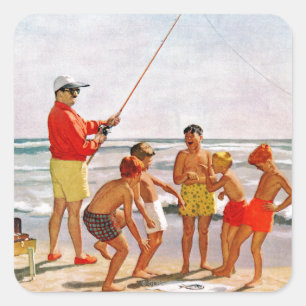 Adesivo Quadrado Peixes pequenos grandes de Pólo por Richard