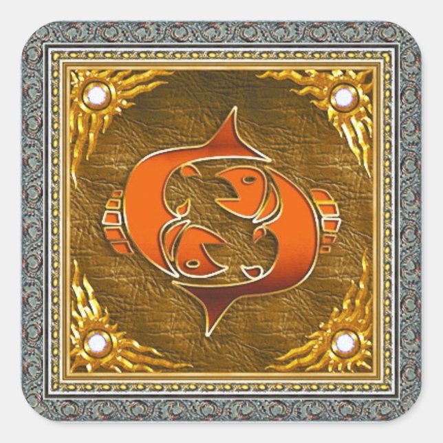 Adesivo Quadrado Peixes Sticker (Frente)