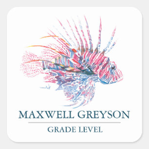 Adesivo Quadrado Peixes Tropicais De Volta À Escola