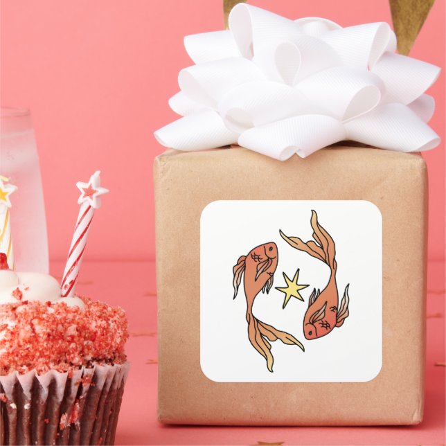 Adesivo Quadrado Peixes Zodiac (Festa)