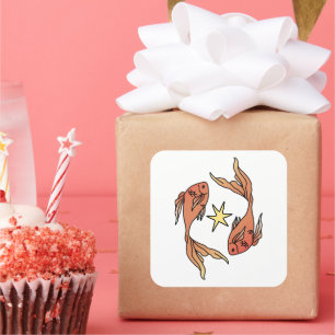 Adesivo Quadrado Peixes Zodiac