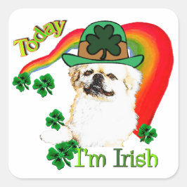 Adesivo Quadrado Pekingnese St Patricks