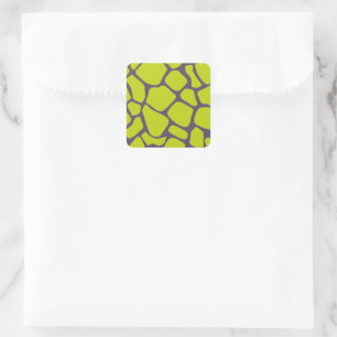 Adesivo Quadrado Peles de animais com na moda Neon Purple Leopard