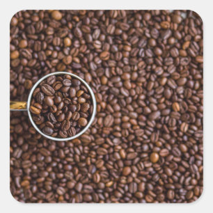 Adesivo Quadrado Película de feijão de café com Cheio de café de ca