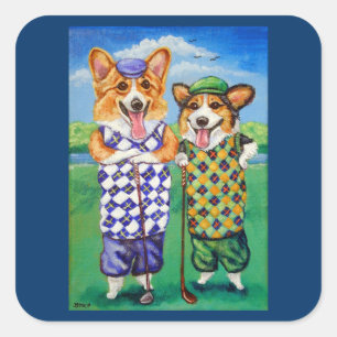 Adesivo Quadrado Pembroke Welsh Corgi Stickers