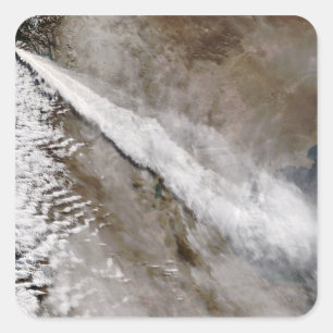 Adesivo Quadrado Pena da erupção do vulcão de Chaiten, o Chile