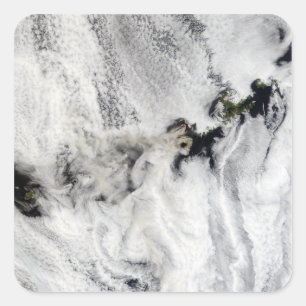 Adesivo Quadrado Pena do vulcão de Okmok, ilhas Aleutian