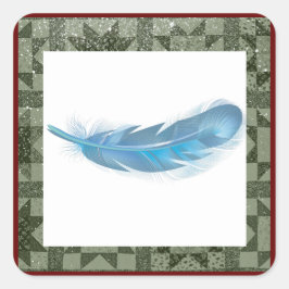 Adesivo Quadrado pena, padrão de colcha