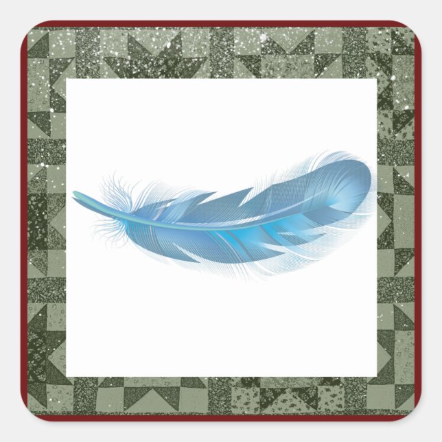 Adesivo Quadrado pena, padrão de colcha (Frente)