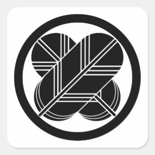 Adesivo Quadrado Penas de cruzamento do falcão com pé no círculo