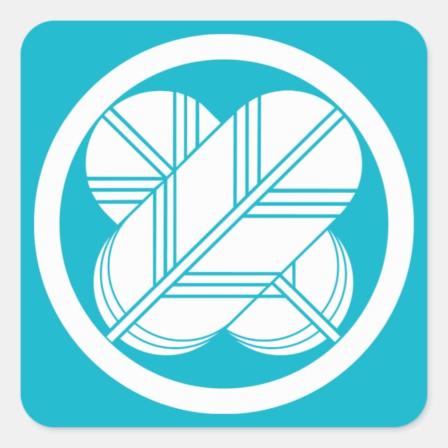 Adesivo Quadrado Penas de gavião intersetadas com pé em círculo (Frente)