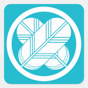 Adesivo Quadrado Penas de gavião se cruzando com pé em círculo