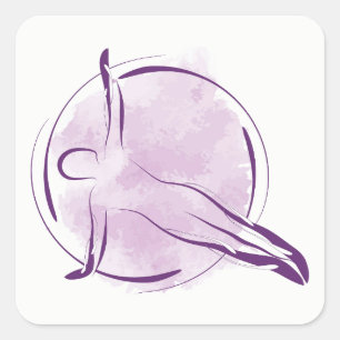 Adesivo Quadrado Penas de pilates