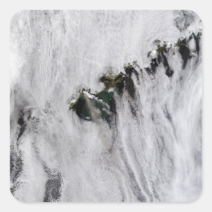 Adesivo Quadrado Penas do vulcão de Okmok, ilhas Aleutian