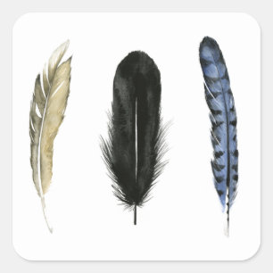 Adesivo Quadrado Penas Moles I