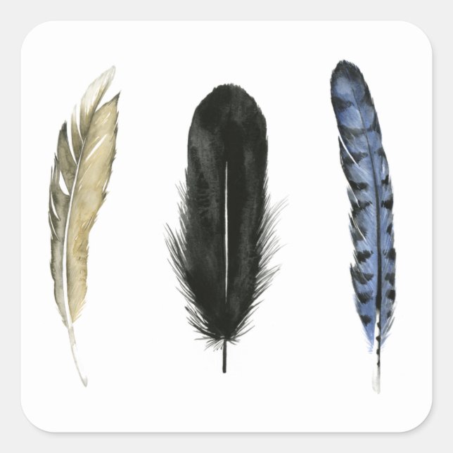 Adesivo Quadrado Penas Moles I (Frente)