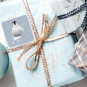 Adesivo Quadrado Penguin Art Nouveau Snowflakes