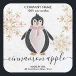 Adesivo Quadrado Penguin Glitter Christmas Snow Winter Square Stick<br><div class="desc">Pinguim Glitter Natal Inverno</div>