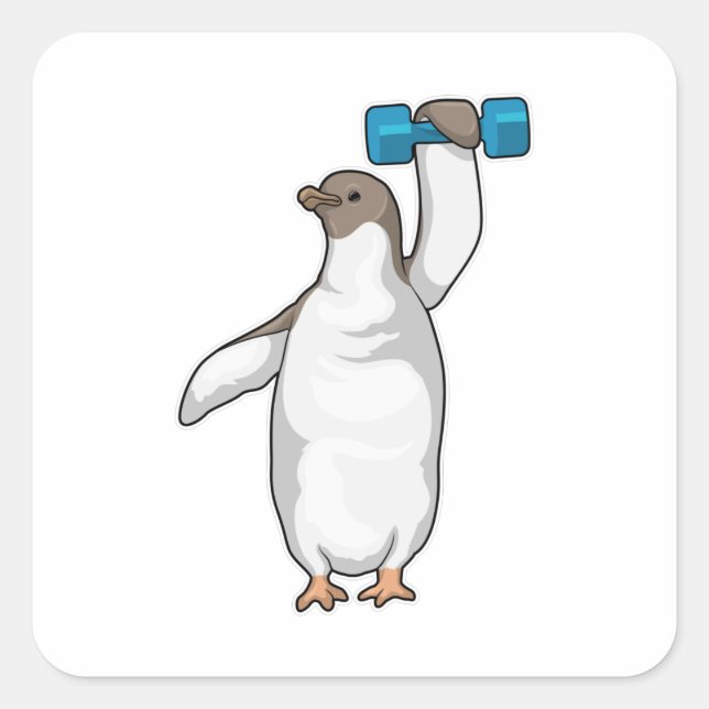 Adesivo Quadrado Penguin Malhação Dumbbell (Frente)