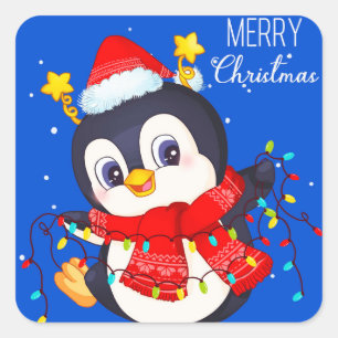 Adesivo Quadrado Penguin Sticker
