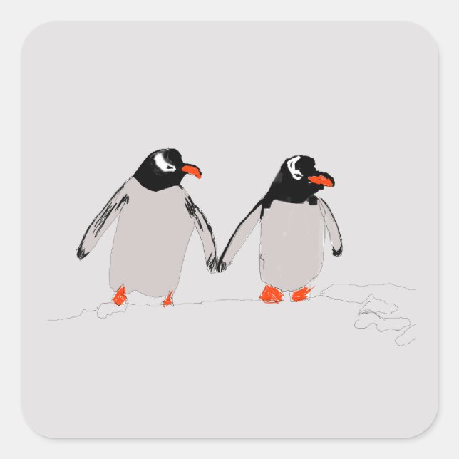 Adesivo Quadrado Penguin Stickers (Frente)