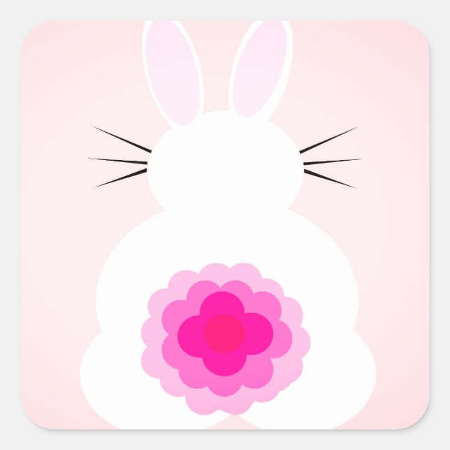 Adesivo Quadrado Penhor Coelho da Páscoa (Frente)