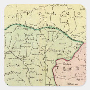 Adesivo Quadrado Península de Balcãs, Hungria, Romania 2