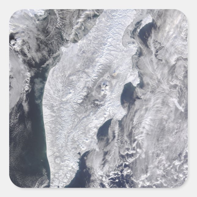 Adesivo Quadrado Península de Kamchatka, Rússia Oriental 2 (Frente)
