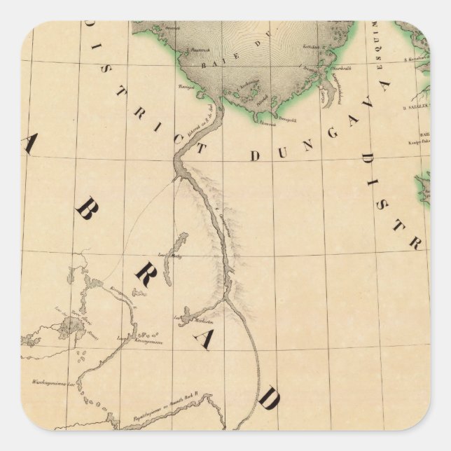 Adesivo Quadrado Península de Ungava e norte Labrador (Frente)