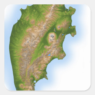 Adesivo Quadrado Península Russa de Kamchatka